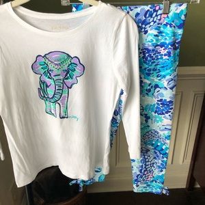 Girls Lilly Pulitzer shirt and leggings sizes L/XL